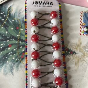 Red and White Kids Hair Accessories